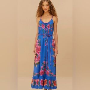 FARM Rio Vibrant Blue Floral Maxi Dress